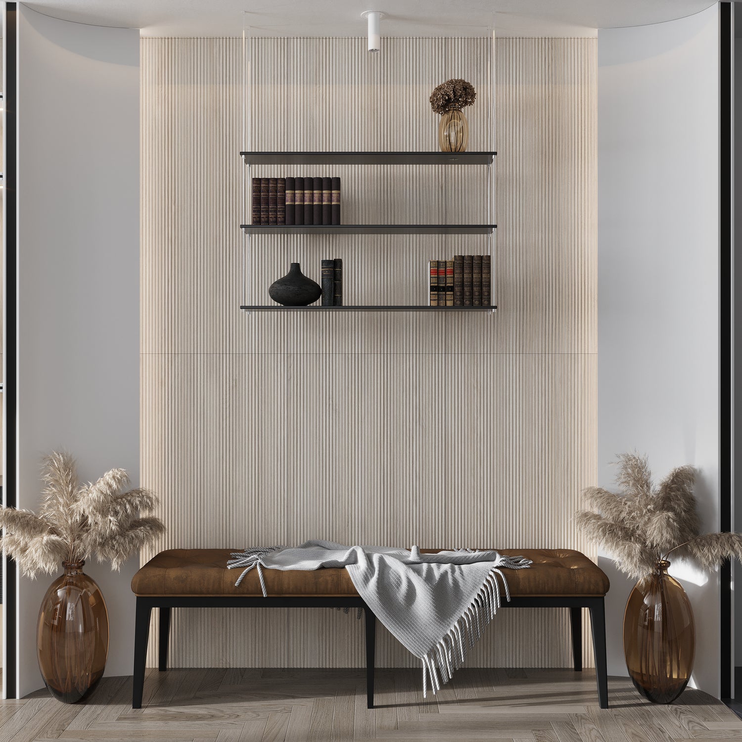 Almond Wood 24x48 Matte Fluted Porcelain Large Tile (2 pack, 15.55 sq ft/case)