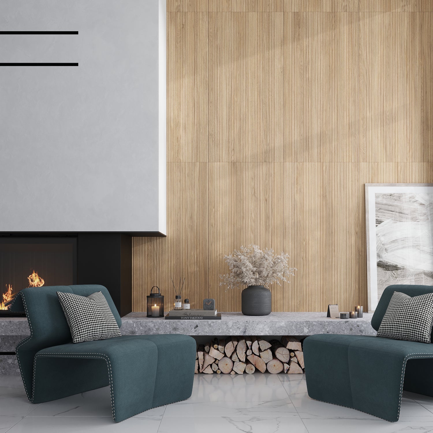 Honey Wood 24x48 Matte Fluted Porcelain Large Tile (2 pack, 15.55 sq ft/case)