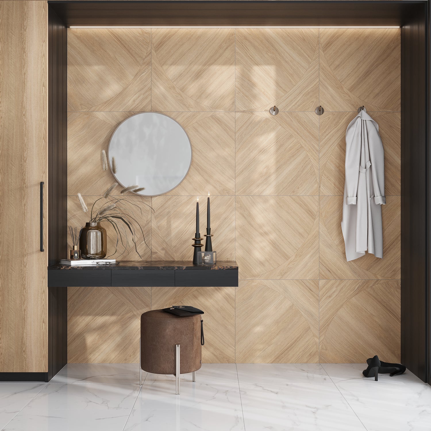 Bois 24x24 Honey Wood Porcelain Large Format Arch Wall and Floor Tile (3 Pack, 11.63 sq ft/case)