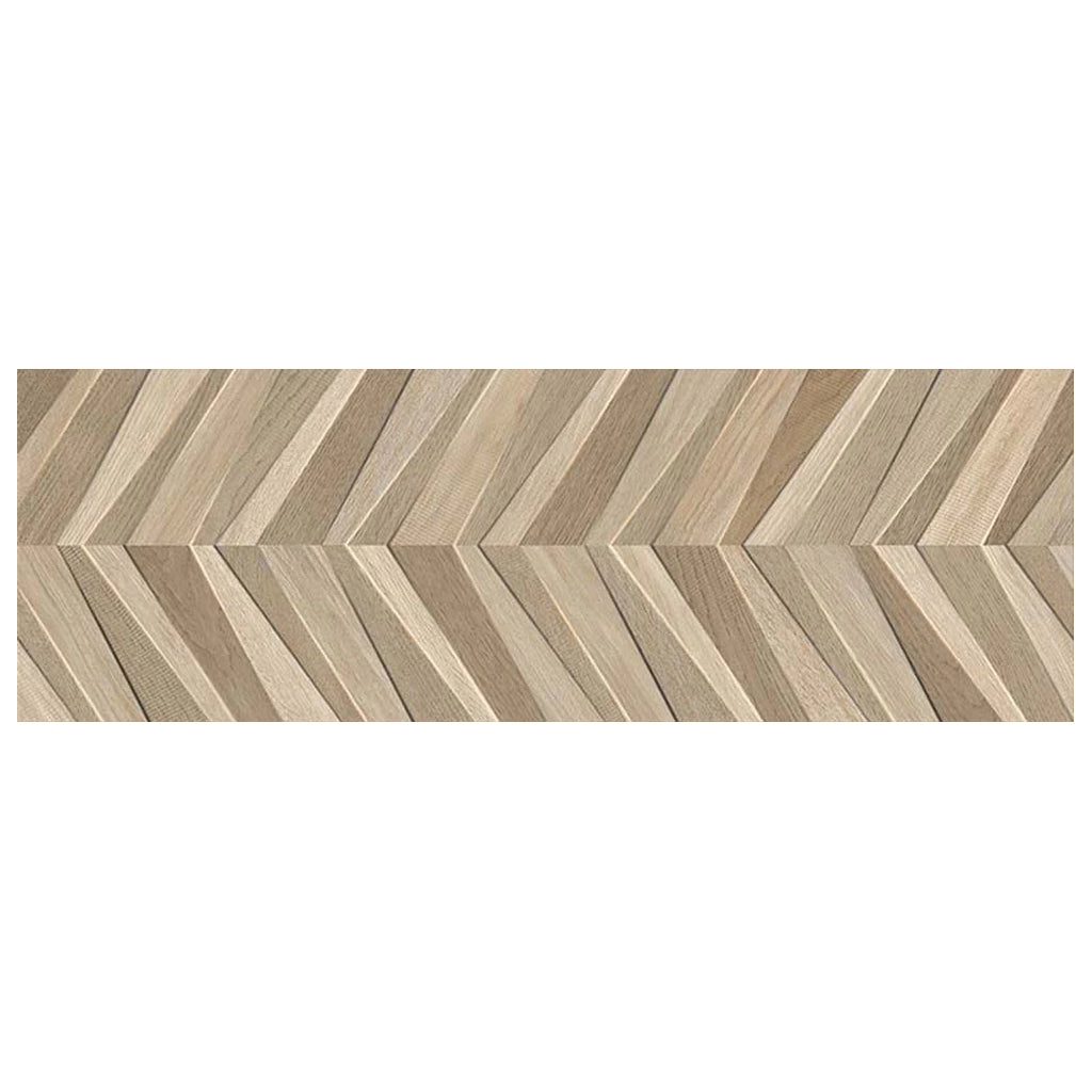 Sample - Dark Brown Beige 16x48 Matte Chevron Ceramic Large Format Tile (3 pack, 15.5 sq ft/case)