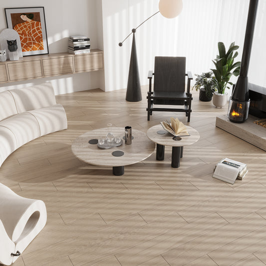 Honey wood matte porcelain plank tile in 10x60 inches on floor