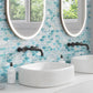 Verre 10.63 in. x 11.7 in. Matte Blue Glass Mosaic Wall and Floor Tile (8.6 sq ft/case) - 10 pack