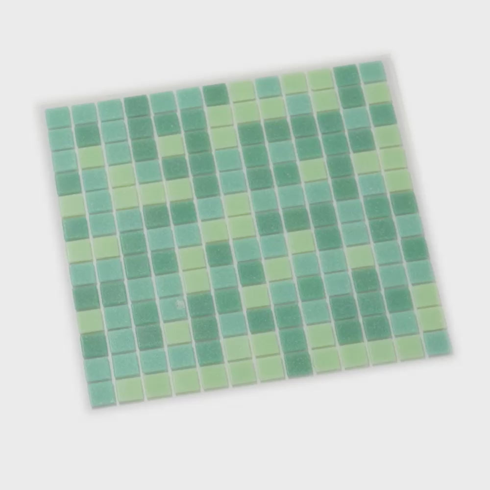 Dynasty Green 12x12 Glossy Uniform Square Glass Mosaic Tile (20 pack, 20 sq ft/case) - Sample