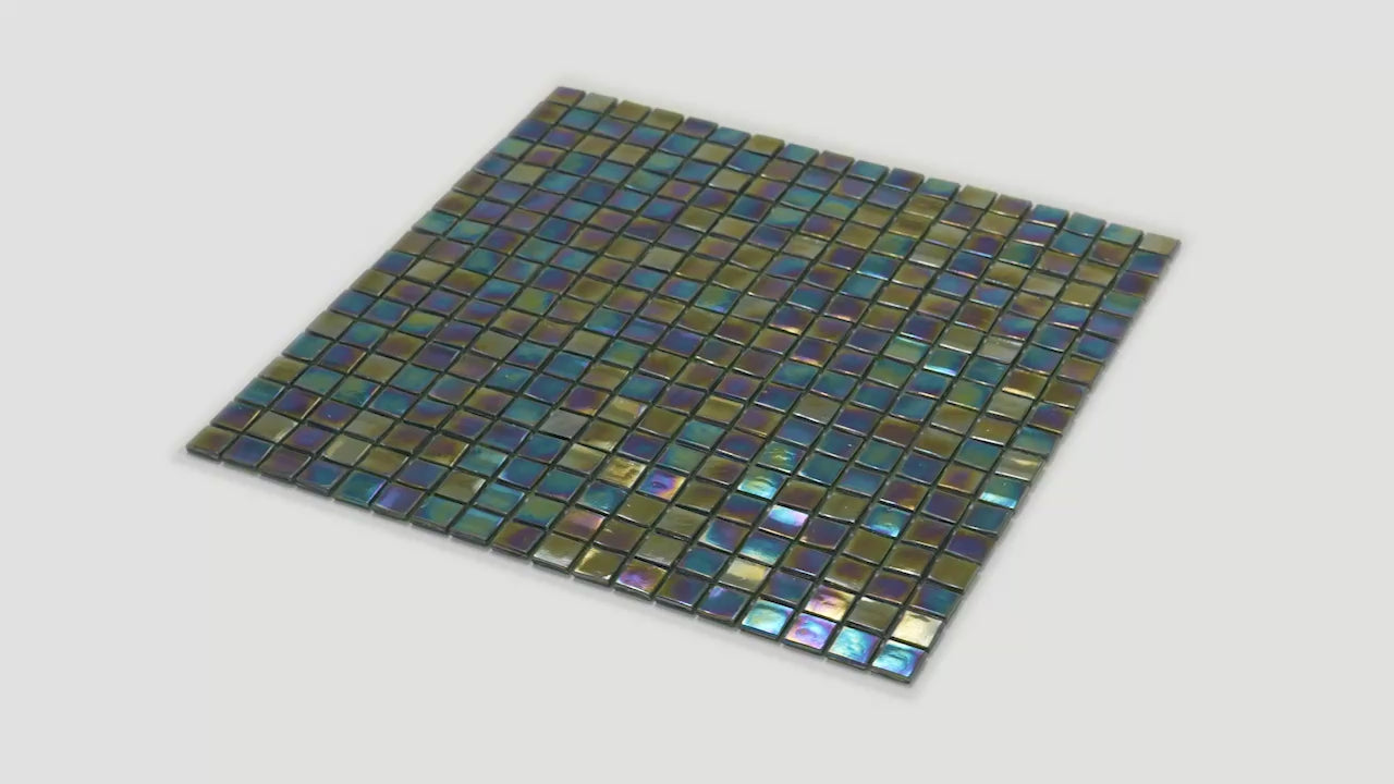 Rainbow Green 12x12 Glossy Uniform Square Glass Mosaic Tile (20 pack, 18.69 sq ft/case) - Sample