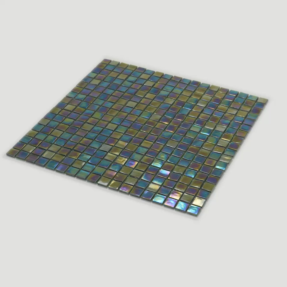 Rainbow Green 12x12 Glossy Uniform Square Glass Mosaic Tile (20 pack, 18.69 sq ft/case) - Sample