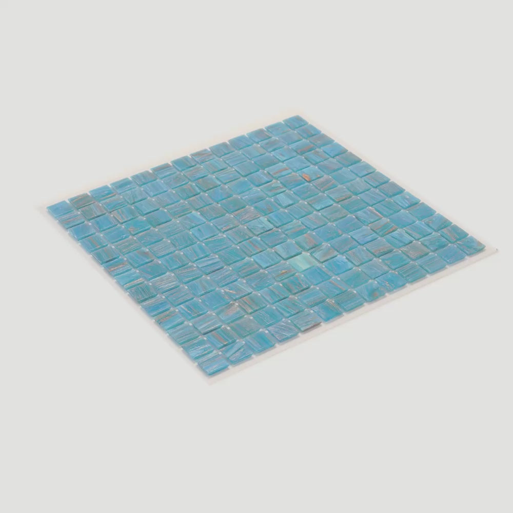 20-pack Celestial 12 in. x 12 in. Glossy Bright Cerulean Blue Glass Mosaic Wall and Floor Tile (20 sq ft/case)