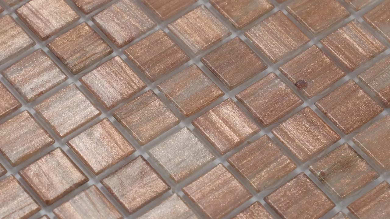 20-pack Celestial 12 in. x 12 in. Glossy Copper Brown Glass Mosaic Wall and Floor Tile (20 sq ft/case)