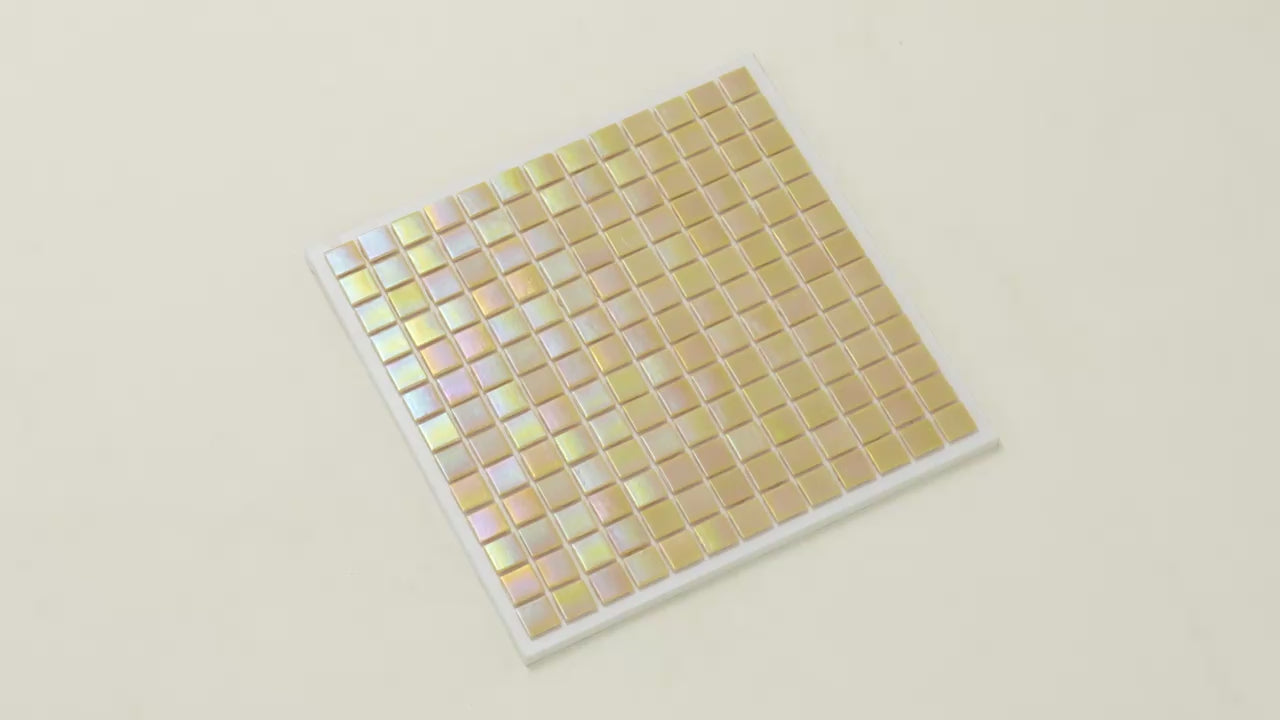 Beige 12x12 Uniform Square Glossy Glass Mosaic Tile (20 pack, 20 sq ft/case) - Sample