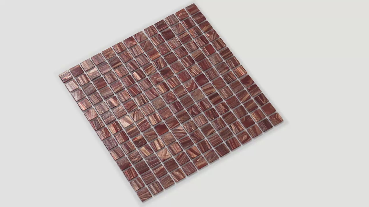 20-pack Celestial 12 in. x 12 in. Glossy Fire Brick Red Glass Mosaic Wall and Floor Tile (20 sq ft/case)