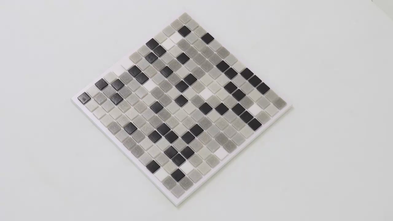 Gray Black 12x12 Glossy Uniform Square Glass Mosaic Tile (20 pack, 20 sq ft/case) - Sample