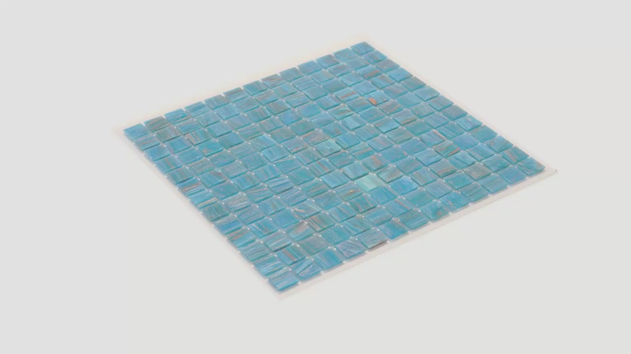 20-pack Celestial 12 in. x 12 in. Glossy Bright Cerulean Blue Glass Mosaic Wall and Floor Tile (20 sq ft/case)