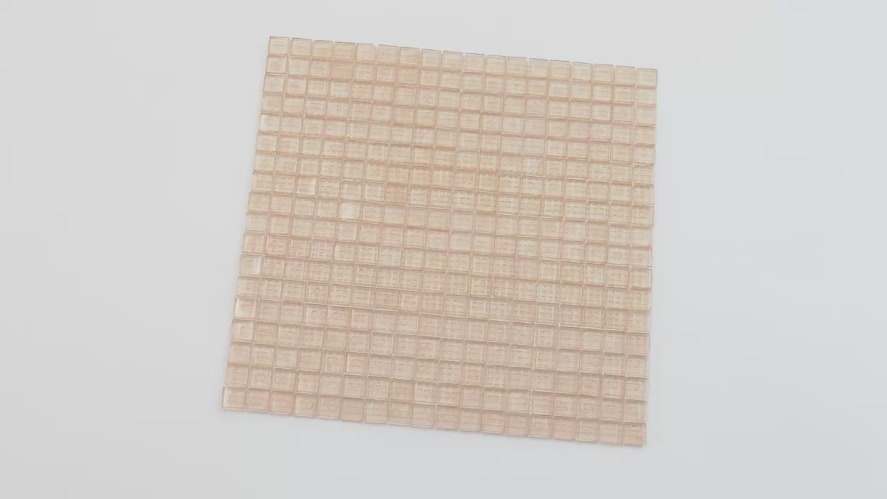 Sample - Light Fawn Beige 12x12 Glossy Uniform Square Glass Mosaic Tile (20 pack, 18.69 sq ft/case)