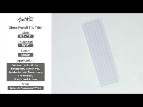 10 pack White 0.6-in W x 12-in L Glass Matte Pencil Liner Tile Trim (0.5 Sq ft/case)