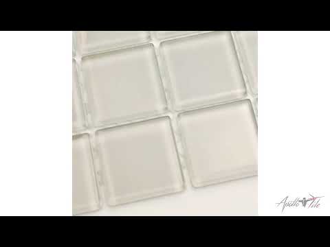 10 pack Lace White 11.8 in. x 11.8 in. 1 in. x 1 in. Polished Glass Mosaic Tile (9.67 sq. ft./Case)