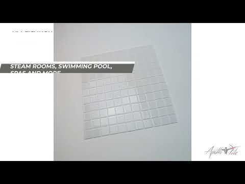 10 pack White 11.8 in. x 11.8 in. 1 in. x 1 in. Polished Glass Mosaic Tile (9.67 sq ft/case) - Sample