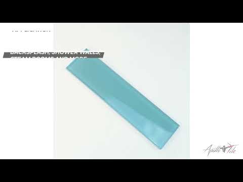20 pack Sky Blue 3 in. x 12 in. Matte Finished Glass Subway Floor and Wall Tile (5 sq ft/case) - Sample