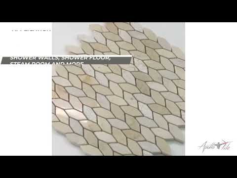 Beige 12x12 Polished Etched Hexagon Marble Mosaic Tile (5 pack, 4.92 sq ft/case) - Sample
