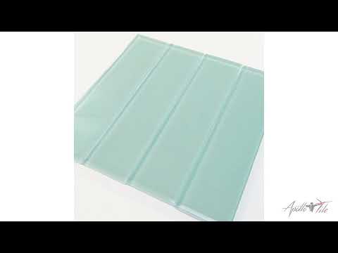 20 pack Blizzard Blue 3-in. x 12-in. Polished Glass Subway Floor and Wall Tile (5 Sq ft/case)