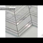 5 pack Gray and White 13 in. x 13.5 in. Marble Polished and Etched Chevron Mosaic Floor and Wall Tile (6.09 sq ft/case) - Sample