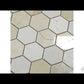 Beige 11.8 in. x 12 in. Hexagon Marble Polished and Etched Mosaic Floor and Wall Tile (12 Cases, 59.04 sq ft/Pallet)