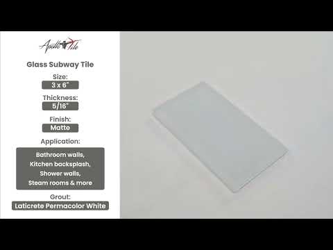 White 3x6 Matte Subway Glass Tile (40 pack, 5 sq ft/case) - Sample