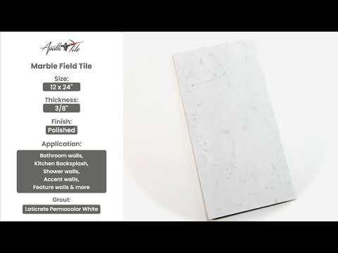 White 12x24 Field Polished Marble Tile (5 pack, 10 sq ft/case) - Sample