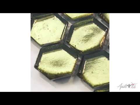 Gold 11x11 Glossy Hexagon Glass Mosaic Tile (10 pack, 8.63 sq ft/case) - Sample