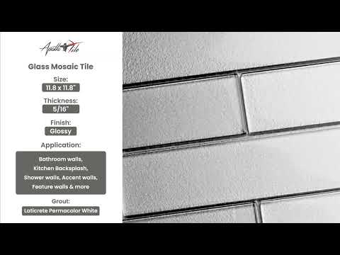5 pack Gray 11.8-in. x 11.8-in. Polished Glass Mosaic Tile (4.83 Sq ft/case) - Sample