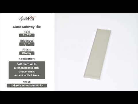 Lace White 3x12 Glossy Subway Glass Tile (20 pack, 5 sq ft/case) - Sample