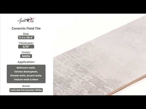 Gray 12x40 Field Matte Ceramic Tile (2 pack, 6.24 sq ft/case) - Sample