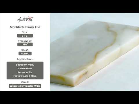White 3x6 Honed Marble Subway Tile (40 pack, 5 sq ft/case) - Sample