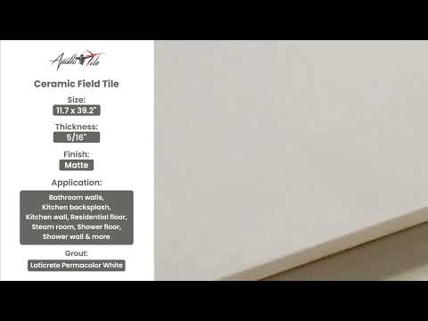 White 12x40 Matte Field Ceramic Tile (6 pack, 19.11 sq ft/case) - Sample
