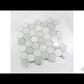 5 pack White 11.8 in.x12 in. Honeycomb Hexagon Marble Polished and Etched Mosaic Floor and Wall Tile (4.92 sq ft/case)