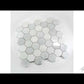 White 12x12 Polished Etched Hexagon Marble Mosaic Tile (5 pack, 4.92 sq ft/case)
