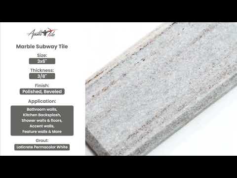 Wooden Beige 3x6 Polished Beveled Subway Marble Tile (40 pack, 5 sq ft/case) - Sample