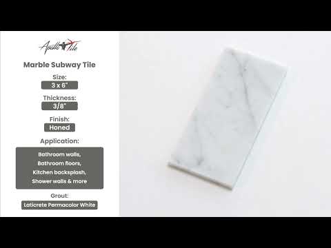 White 3x6 Subway Honed Marble Tile (40 pack, 5 sq ft/case) - Sample