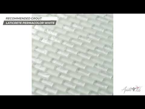 Pearl Beige 11x11 Glossy Matte Brick Glass Mosaic Tile (5 pack, 4.83 sq ft/case) - Sample