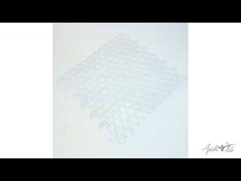 White 12x12 Glossy Penny Round Glass Mosaic Tile (16 Cases, 80 sq ft/Pallet)
