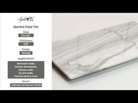 White Gray 12x24 Honed Field Marble Tile (5 pack, 10 sq ft/case) - Sample