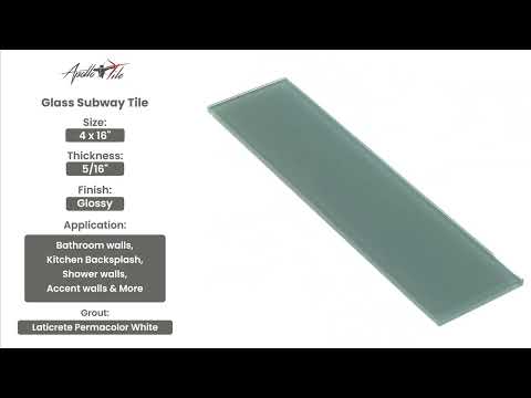 Coin Gray 4x16 Glossy Subway Glass Tile (12 pack, 5.33 sq ft/case) - Sample