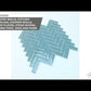 Stone Blue 11x13 Glossy Herringbone Glass Mosaic Tile (5 pack, 4.8125 sq ft/case) - Sample