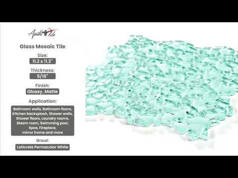 Aqua Blue 11.8 in. x 11.8 in. Pebble Polished and Honed Glass Mosaic Tile (12 Cases, 52.32 sq ft/Pallet)