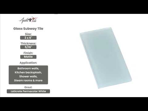 40 pack Gray 3 in. x 6 in. Matte Finished Glass Mosaic Tile (5 sq ft/case)