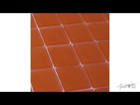 10 pack Orange 11.8 in. x 11.8 in. 1x1 Best Matte Finished Glass Mosaic Tile (9.67 sq. ft./Case)