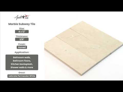 Beige 4x12 Honed Subway Marble Tile (15 pack, 5 sq ft/case) - Sample