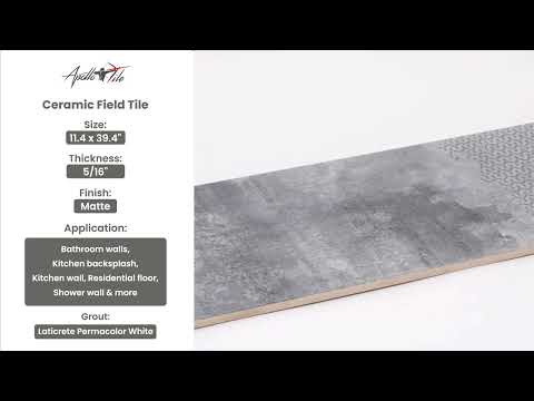 Gray 12x40 Matte Field Ceramic Tile (2 pack, 6.24 sq ft/case) - Sample