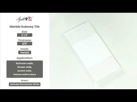 White 3x6 Honed Subway Thassos Marble Tile (18 Cases, 90 sqft/Pallet)