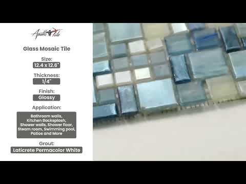 Light Blue 12x12 Glossy Square Glass Mosaic Tile (6 Cases, 65.10 sq ft/Pallet)
