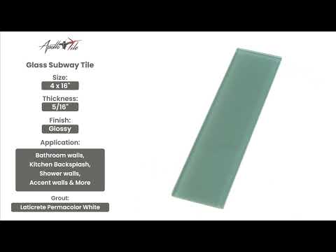 Gray 4x16 Glossy Subway Glass Tile (12 pack, 5.33 sq ft/case) - Sample