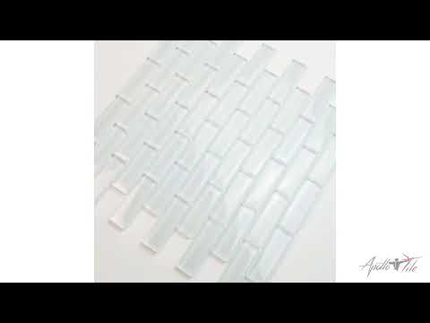 White 12x12 Glossy Brick Glass Mosaic Tile (5 pack, 4.92 sq ft/case) - Sample